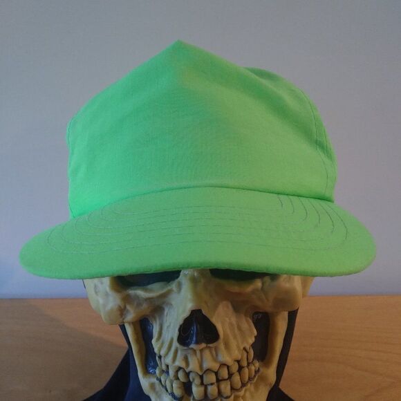 Vintage 90s Neon Green Blank Snap Back Hat - Picture 1 of 7